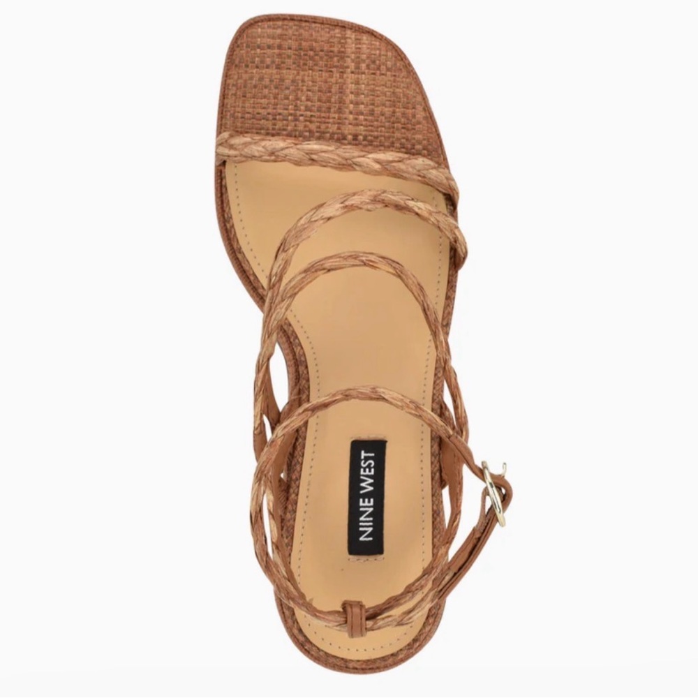 NEW Nine West Emolly Raffia Block Heel Sandals 9.5M - Picture 3 of 7